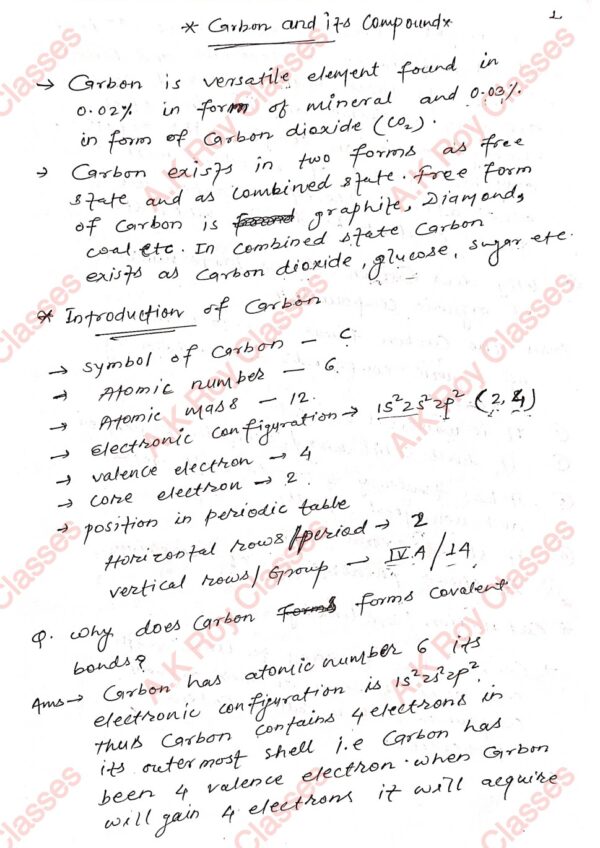 Carbon and its Compounds