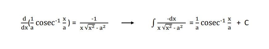 Formula Of Indefinite Integrals